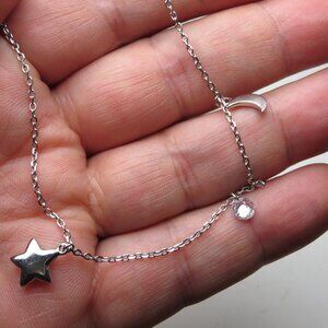 *925 Sterling Silver Multi charm Anklet Bracelet
